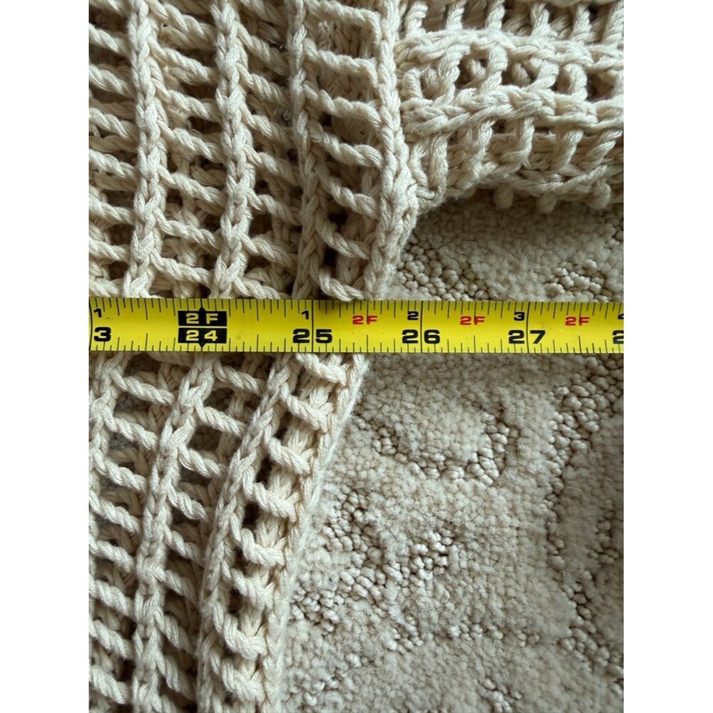 Urban Daizy Large Light Cream Open-Knit Cotton Summer Women's Sweater - Picture 8 of 12